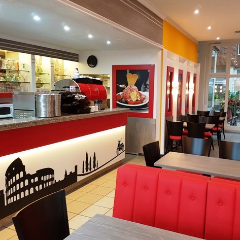 Einrichtung Eiscafé, Gaststätteneinrichtung, Bistroeinrichtung, Caféeinrichtung