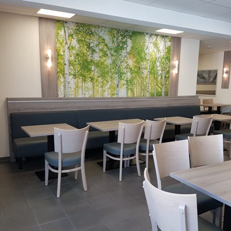 Kantineneinrichtung, Kantine einrichten, Pausenraum einrichten, Gaststätteneinrichtung, Bistroeinrichtung, Caféeinrichtung